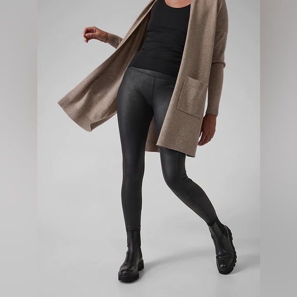 Athleta Pants - Athleta Black Delancey Gleam Tight Sculptek Stretch Leggings size MP